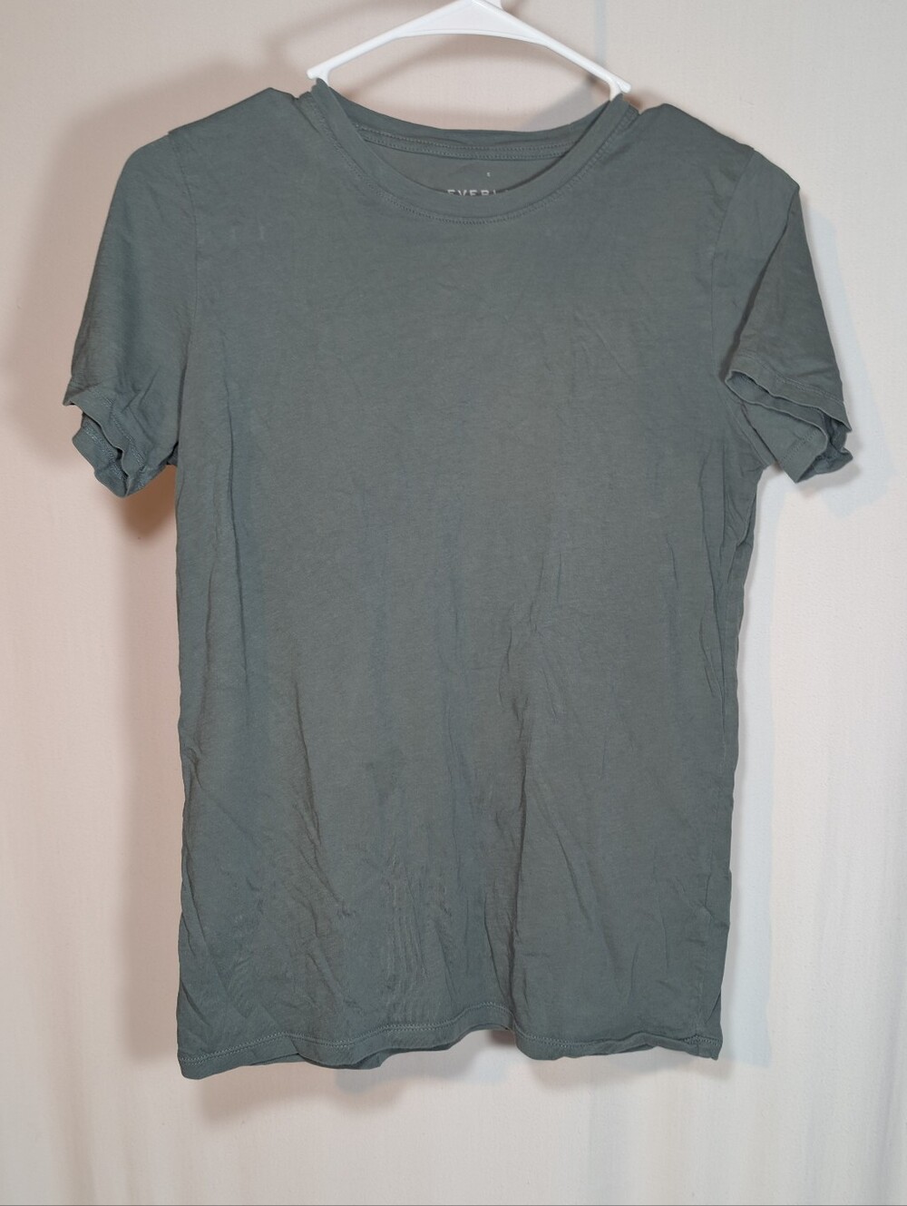 Everlane Organic Cotton Crew Neck T Shirt Short Sleeve Casual Khaki Green Tee